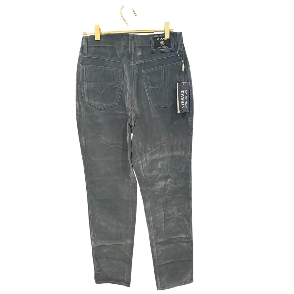 VERSACE Jeans Couture Gray Sueded Moleskin Pants 30 NWT Vintage Ittierre - Picture 7 of 10